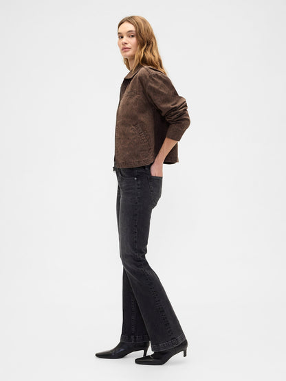 Siyah Low Rise Boot Jean Pantolon