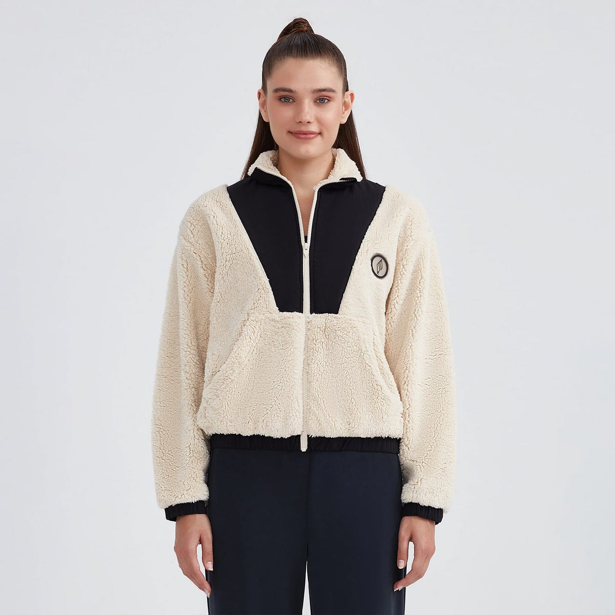 Skechers Outdoor Fleece Half Zip Sherpa Kadın Beyaz Ceket
