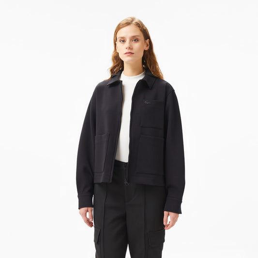 Lacoste Kadın Relaxed Fit Kapüşonlu Siyah Ceket