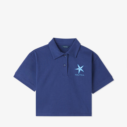 Nautica Kız Çocuk Lacivert Regular Fit Polo Yaka T-shirt
