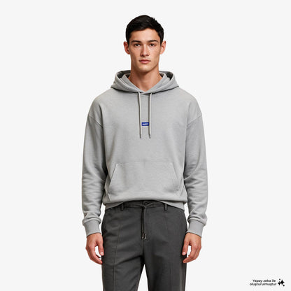 Hugo Boss Nalonso Erkek Gri Hoodie