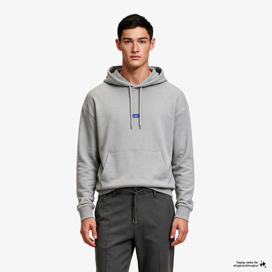 Hugo Boss Nalonso Erkek Gri Hoodie