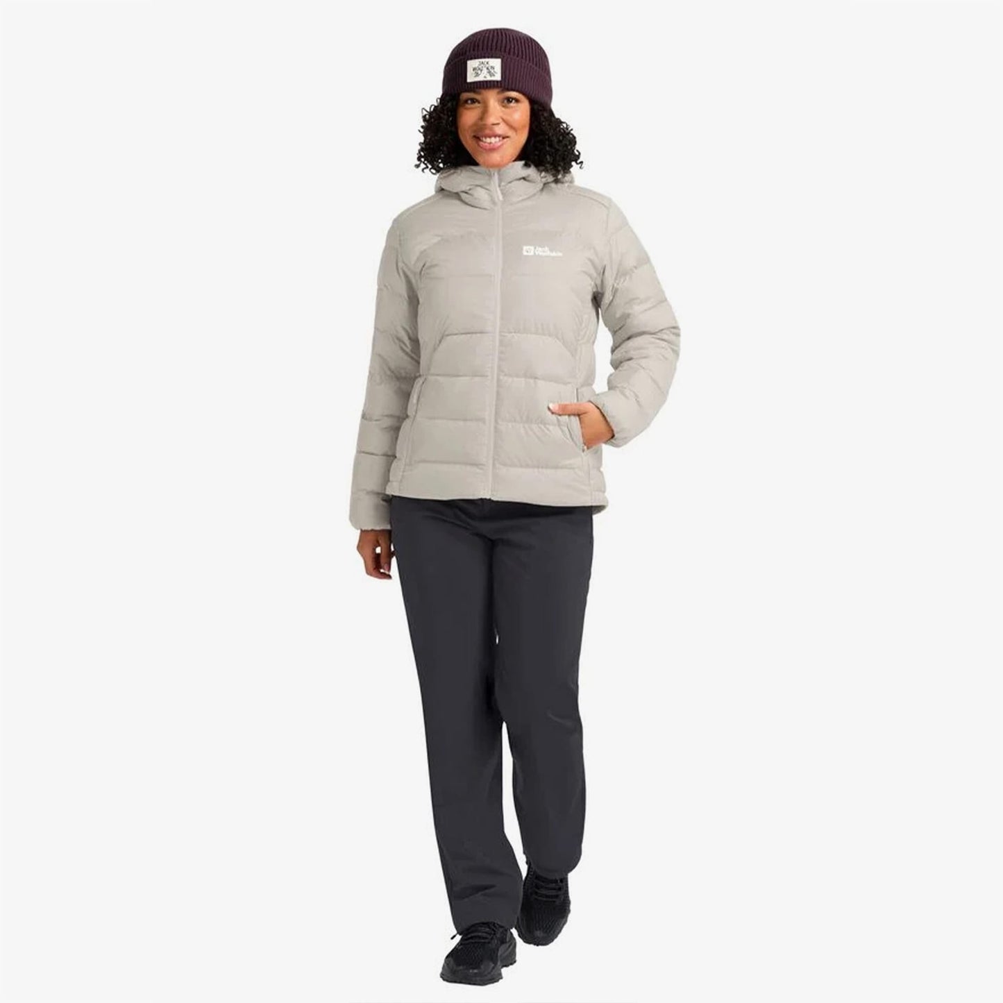 Jack Wolfskin Ather Down Hoody Kadın Gri Mont