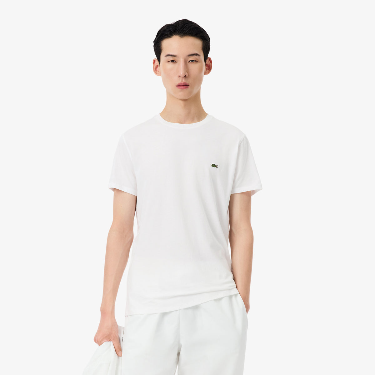 Lacoste Erkek Regular Fit Bisiklet Yaka Beyaz T-shirt