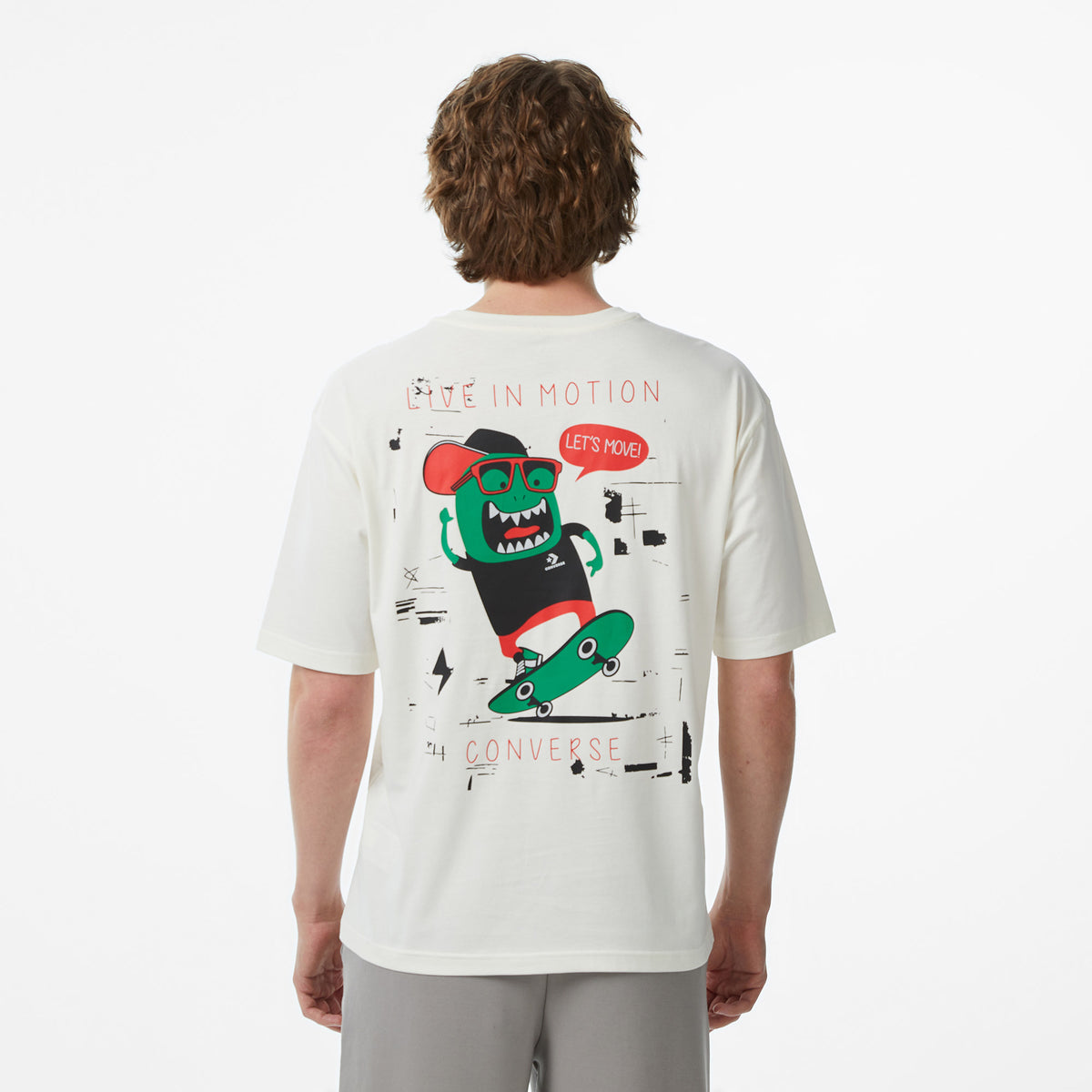 Converse Regular Fit Erkek Krem T-shirt