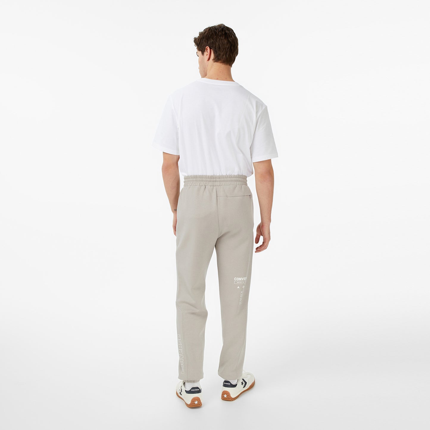 Converse Star Chevron Baskılı Erkek Oversize Fit Gri Eşofman Altı