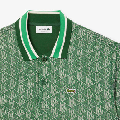Lacoste Classic Fit Monogram Erkek Yeşil Polo