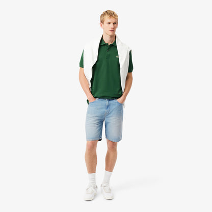 Lacoste Erkek Straight Fit Organik Pamuk Mavi Bermuda Şort