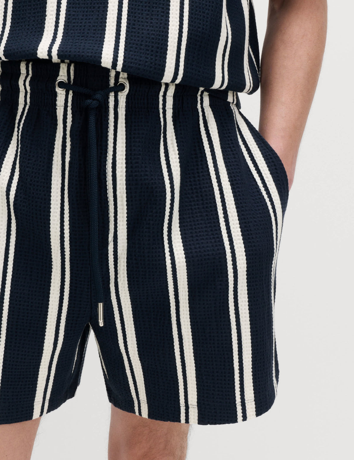 Pamuklu Çizgili Şort