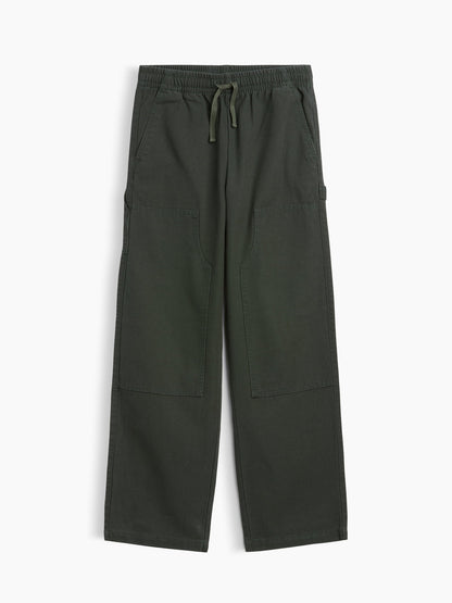 Koyu Yeşil Relaxed Pull-on Kanvas Carpenter Pantolon