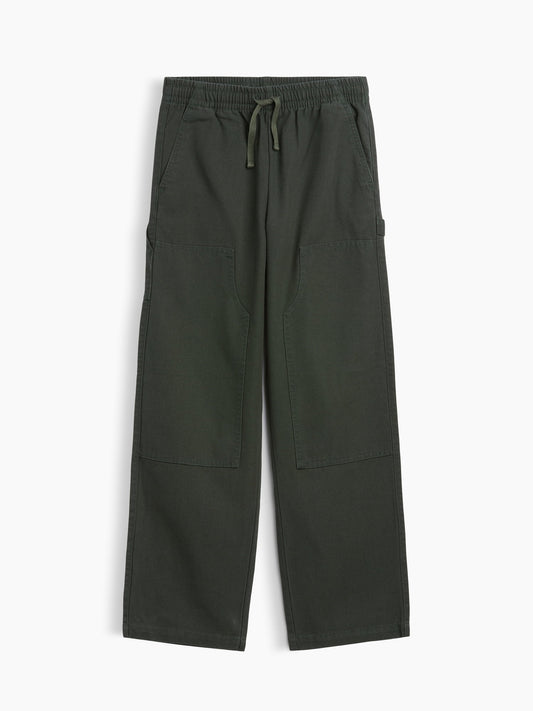 Koyu Yeşil Relaxed Pull-on Kanvas Carpenter Pantolon