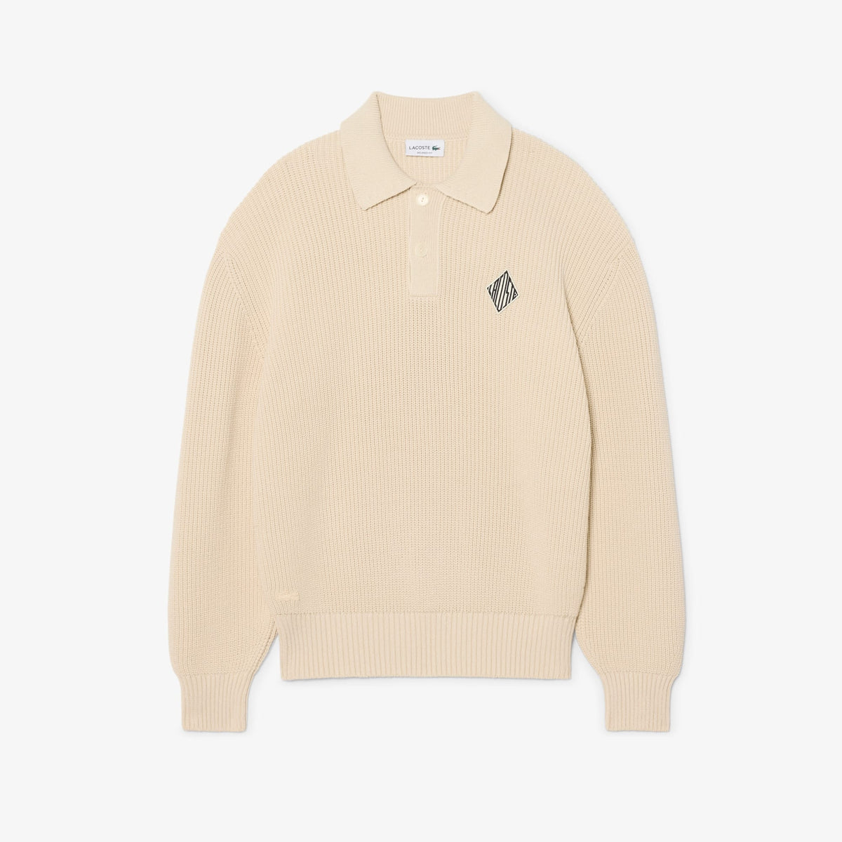 Lacoste Erkek Relaxed Fit Polo Yaka Bej Kazak