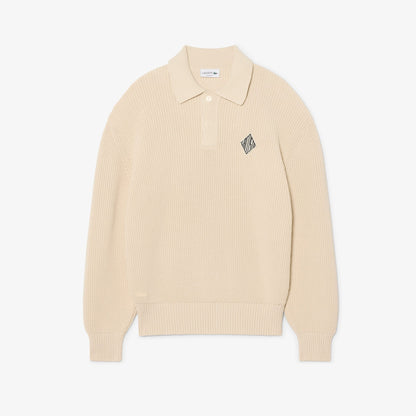 Lacoste Erkek Relaxed Fit Polo Yaka Bej Kazak
