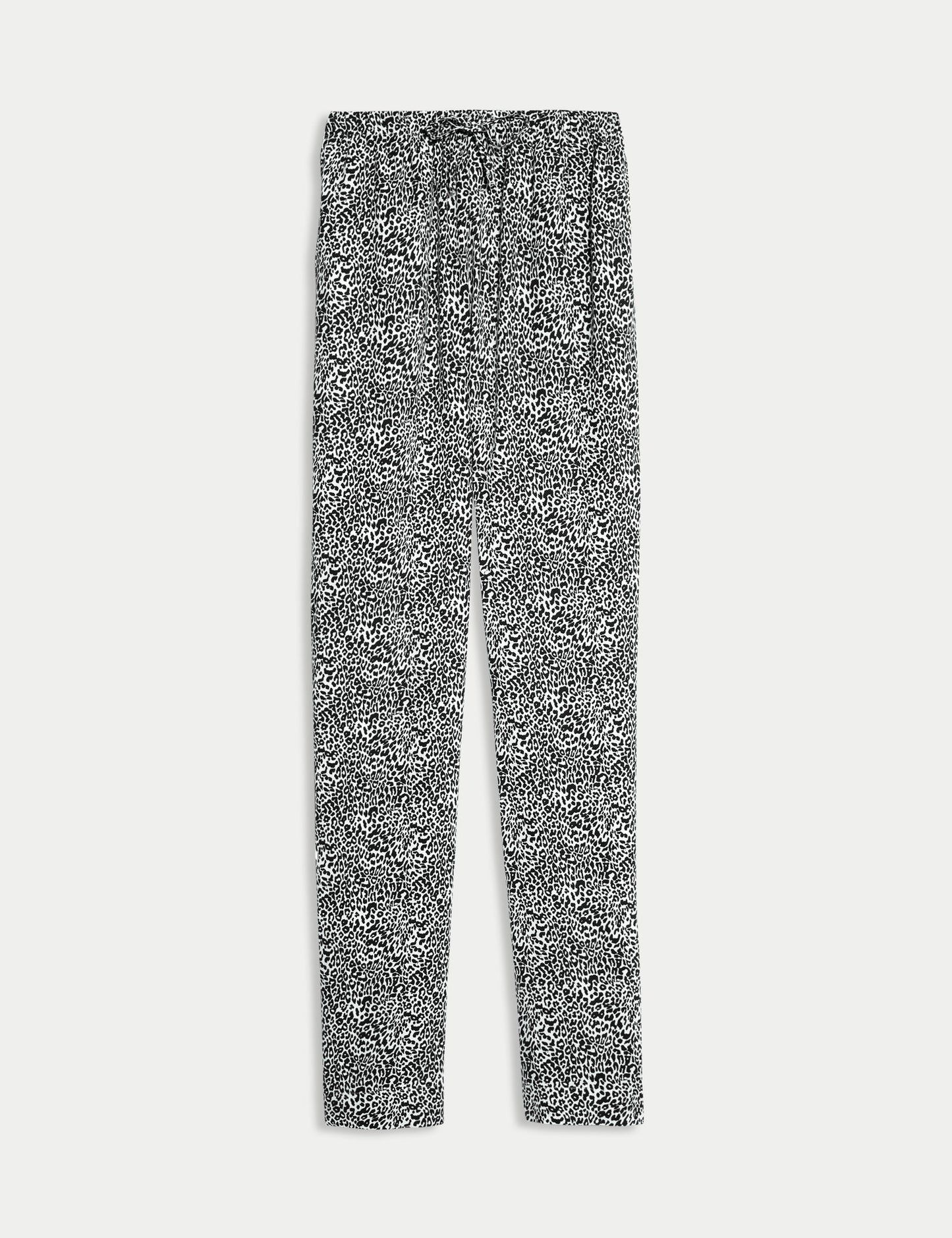 %100 Twill Pamuklu Desenli Yüksek Bel Dar Paça Pantolon