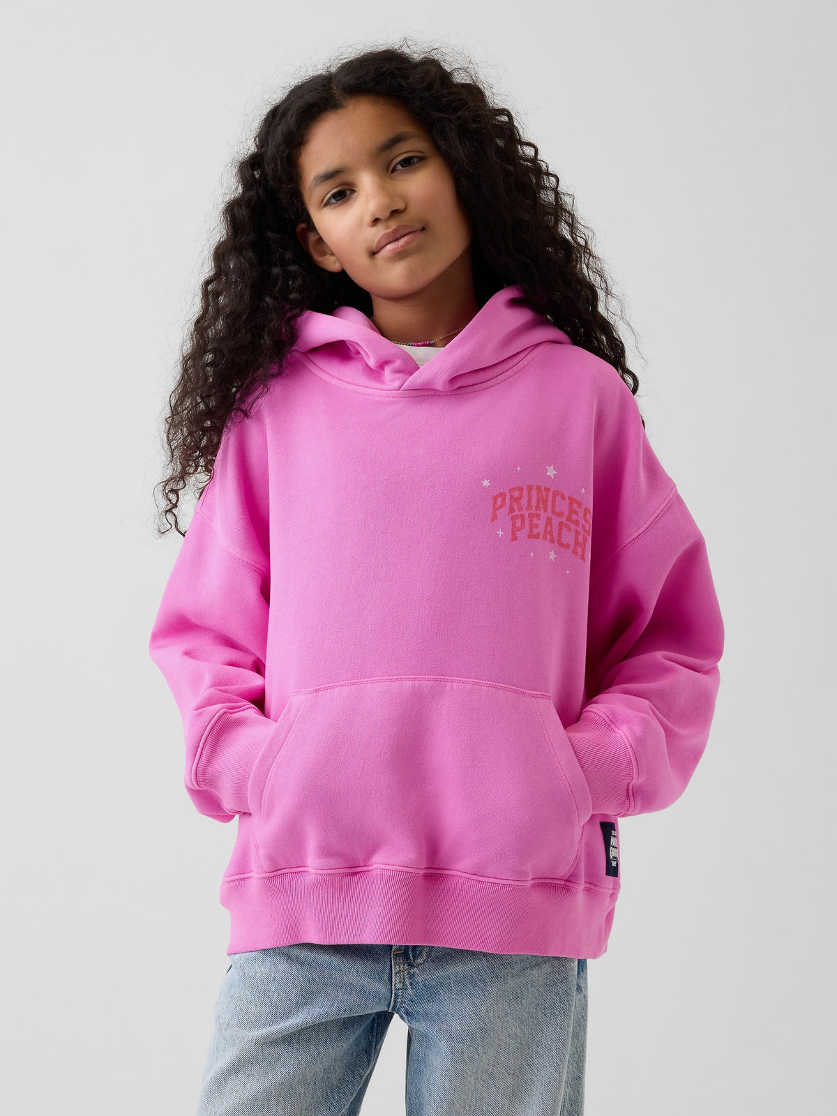 Pembe Süper Mario Vintagesoft Sweatshirt