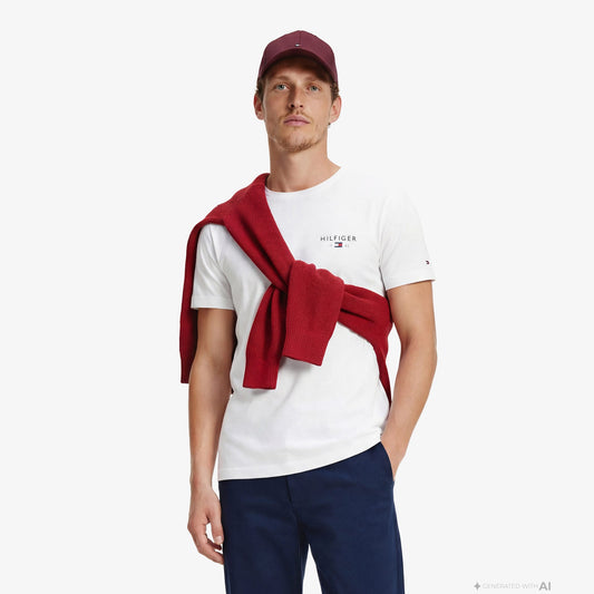 Tommy Hilfiger Brand Love Graphic Erkek Beyaz T-shirt