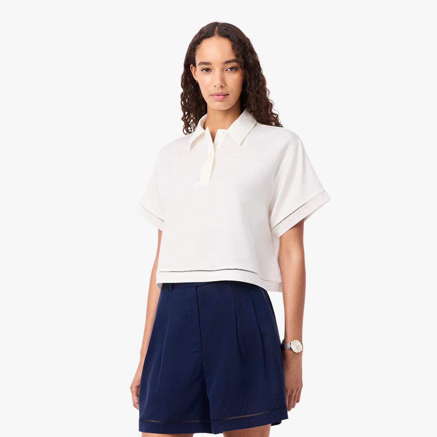 Lacoste Oversize Fit Kadın Beyaz Polo