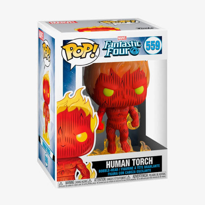 Funko Pop Marvel Fnatastic Four Human Torch Renkli Figür