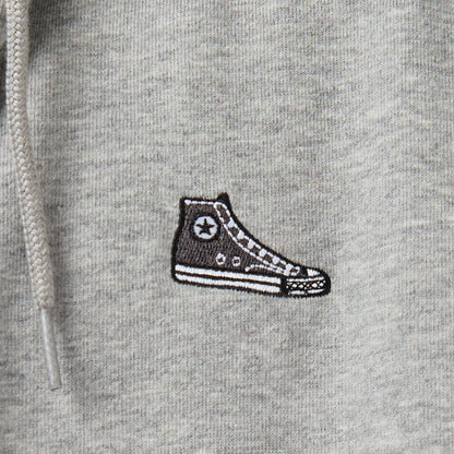 Converse Loose Fit Sneaker Patch Full Zip Erkek Gri Sweatshirt