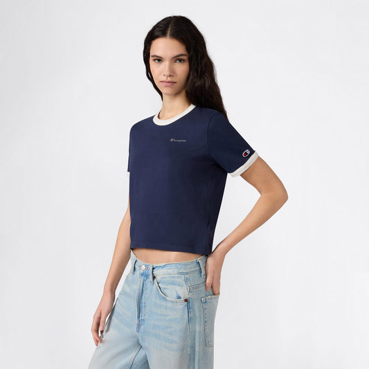 Champion Crewneck Croptop Kadın Lacivert T-shirt
