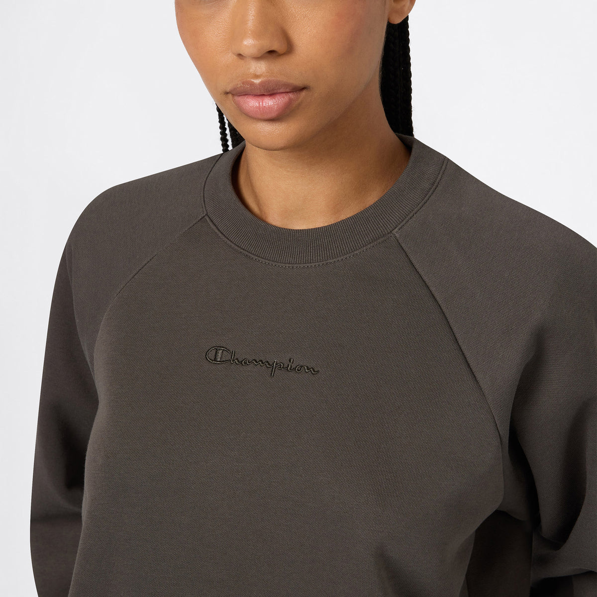 Champion Crewneck Kadın Haki Sweatshirt