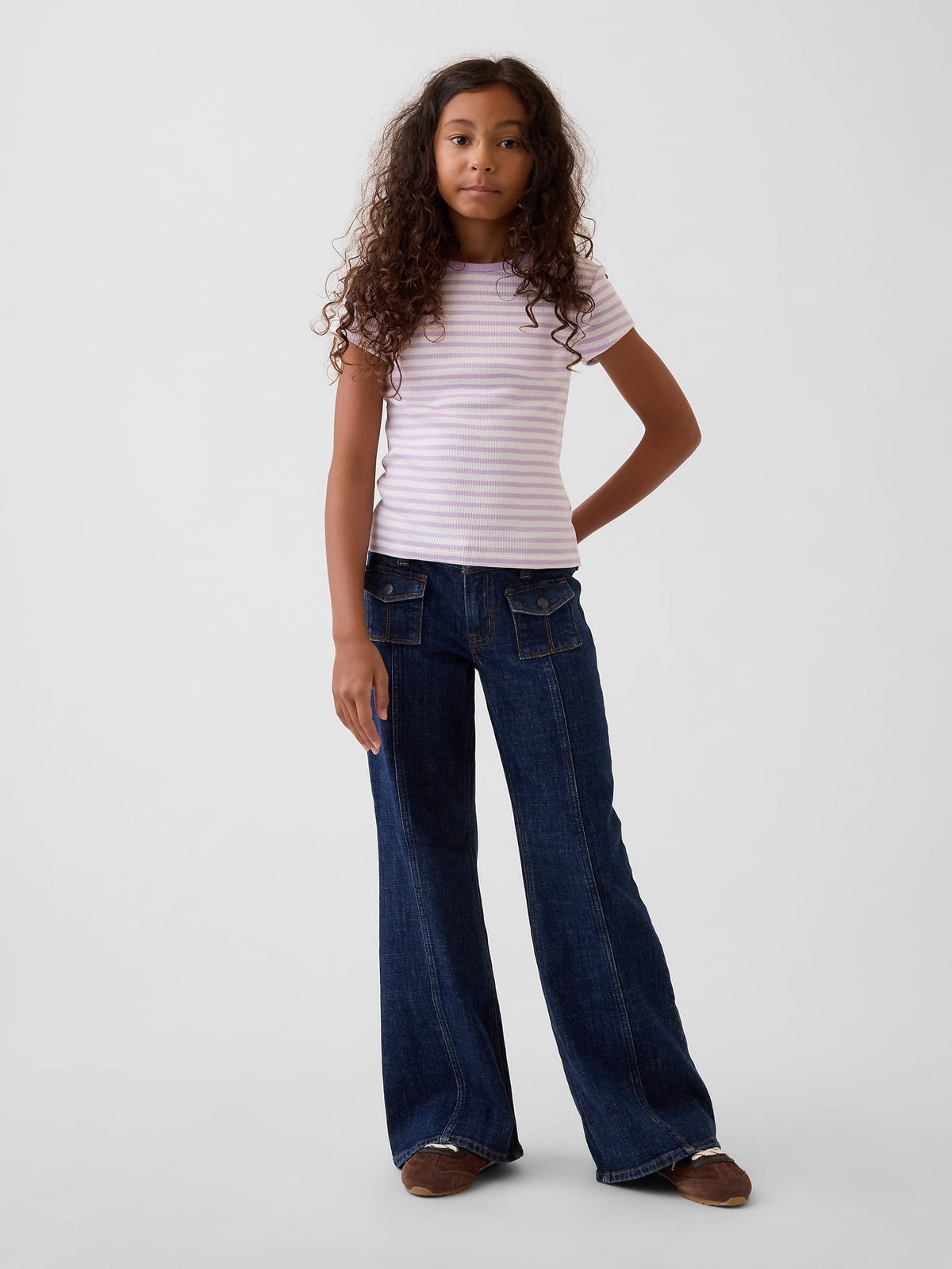 Koyu Mavi Low Rise Relaxed Flare Jean Pantolon