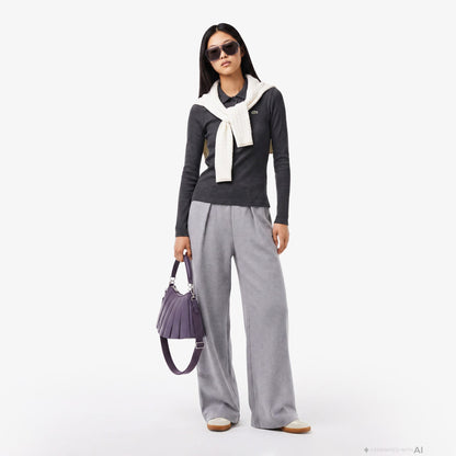Lacoste Slim Fit Kadın Gri Polo