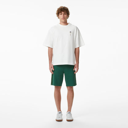 Lacoste Erkek Loose Fit Bisiklet Yaka Baskılı Krem T-shirt