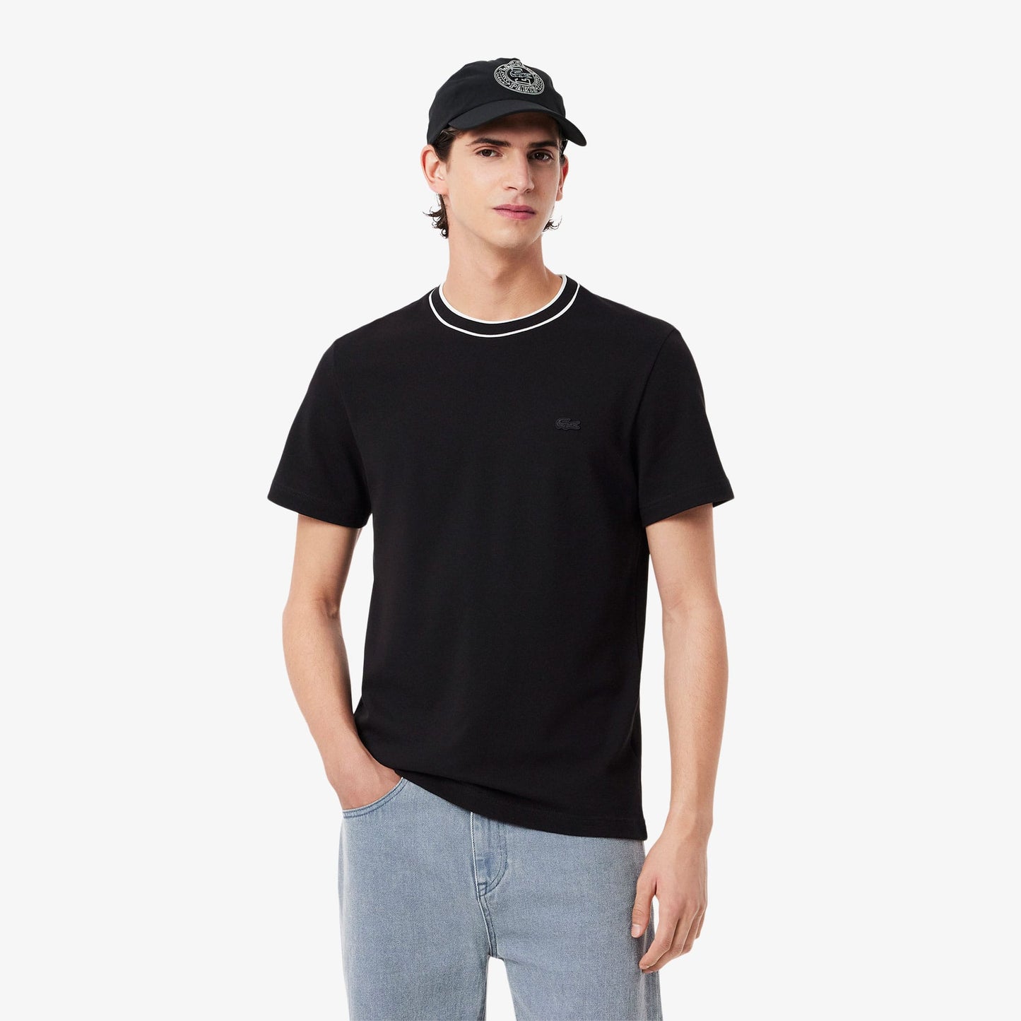 Lacoste Erkek Regular Fit Bisiklet Yaka Siyah T-shirt