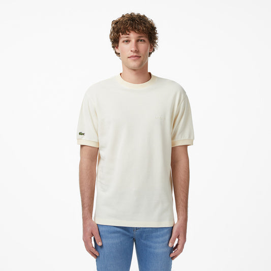 Lacoste Erkek Relaxed Fit Bisiklet Yaka Bej T-shirt