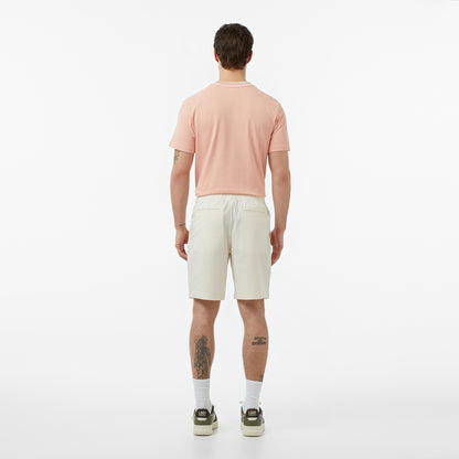 Lacoste Erkek Relaxed Fit Çizgili Beyaz Şort