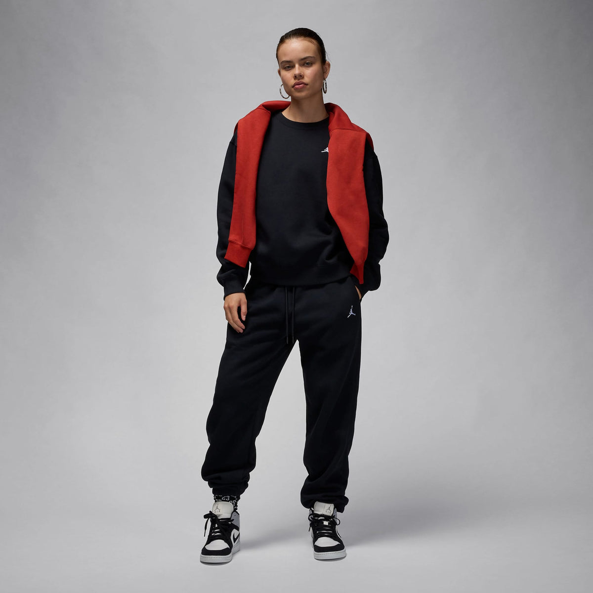 Jordan Brk Flc Crew 24 Kadın Siyah Sweatshirt