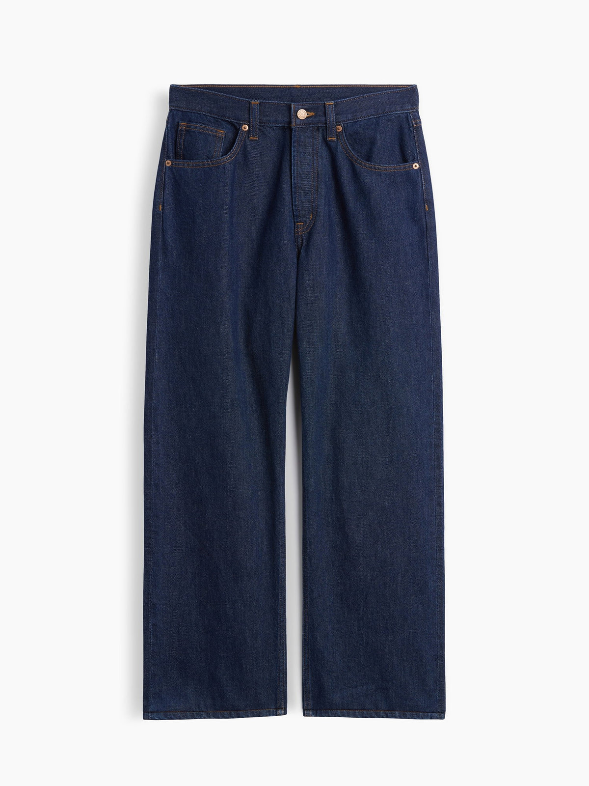 Koyu Mavi Low Slung Relaxed Straight Jean Pantolon