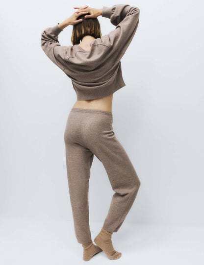 Örgü Barrel Kesim Kadın Jogger Pantolon