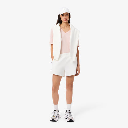 Lacoste Kadın Relaxed Fit V Yaka Pembe T-shirt
