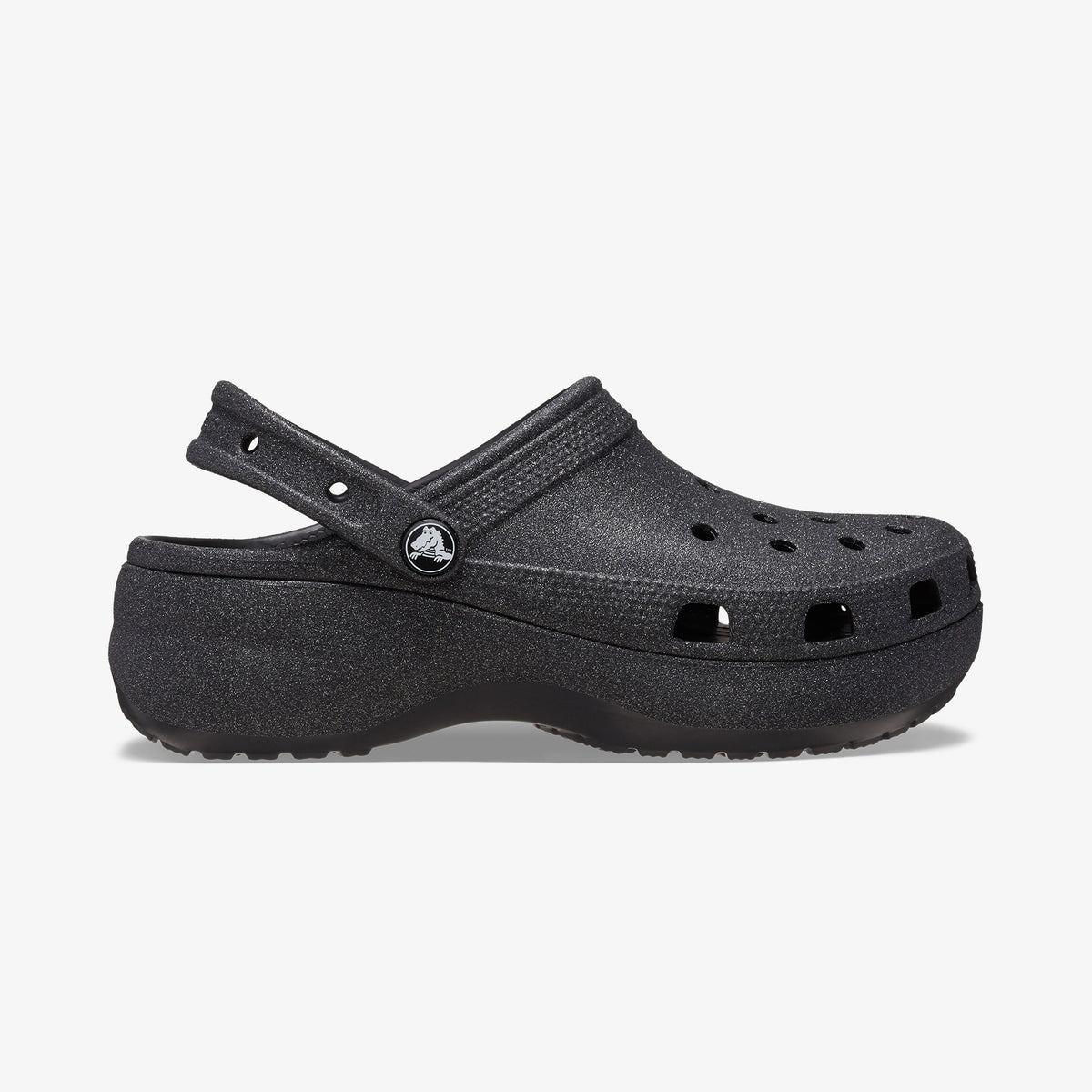Crocs Classic Platform Glitter Clog Kadın Siyah Sandalet