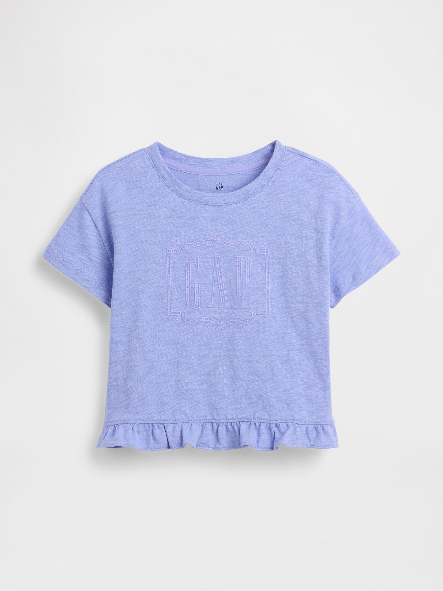 Açık Mavi Fırfır Etekli Logo T-shirt