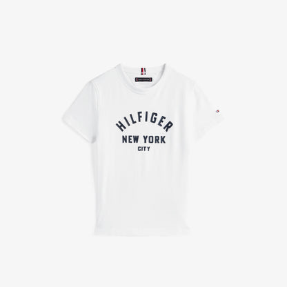 Tommy Hilfiger Curved Çocuk Beyaz T-shirt