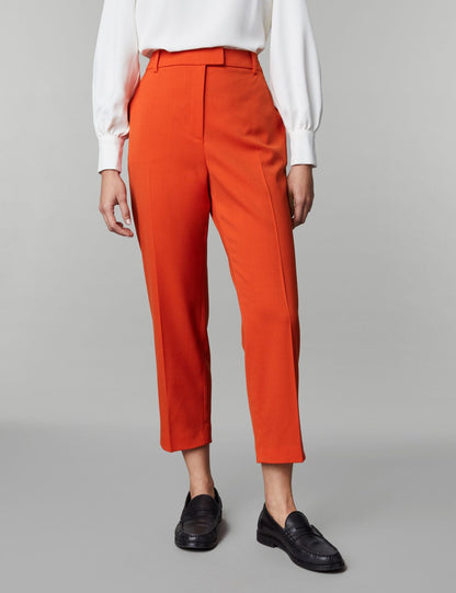 Straight Leg Crop Yün Pantolon