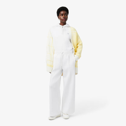Lacoste Kadın Oversize Fit Kapüşonlu Beyaz Sweatshirt