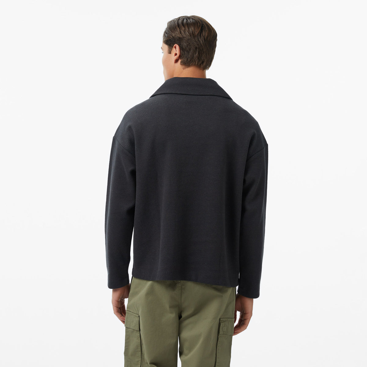 Calvin Klein Brushed Zip Pullover Erkek Siyah Sweatshirt