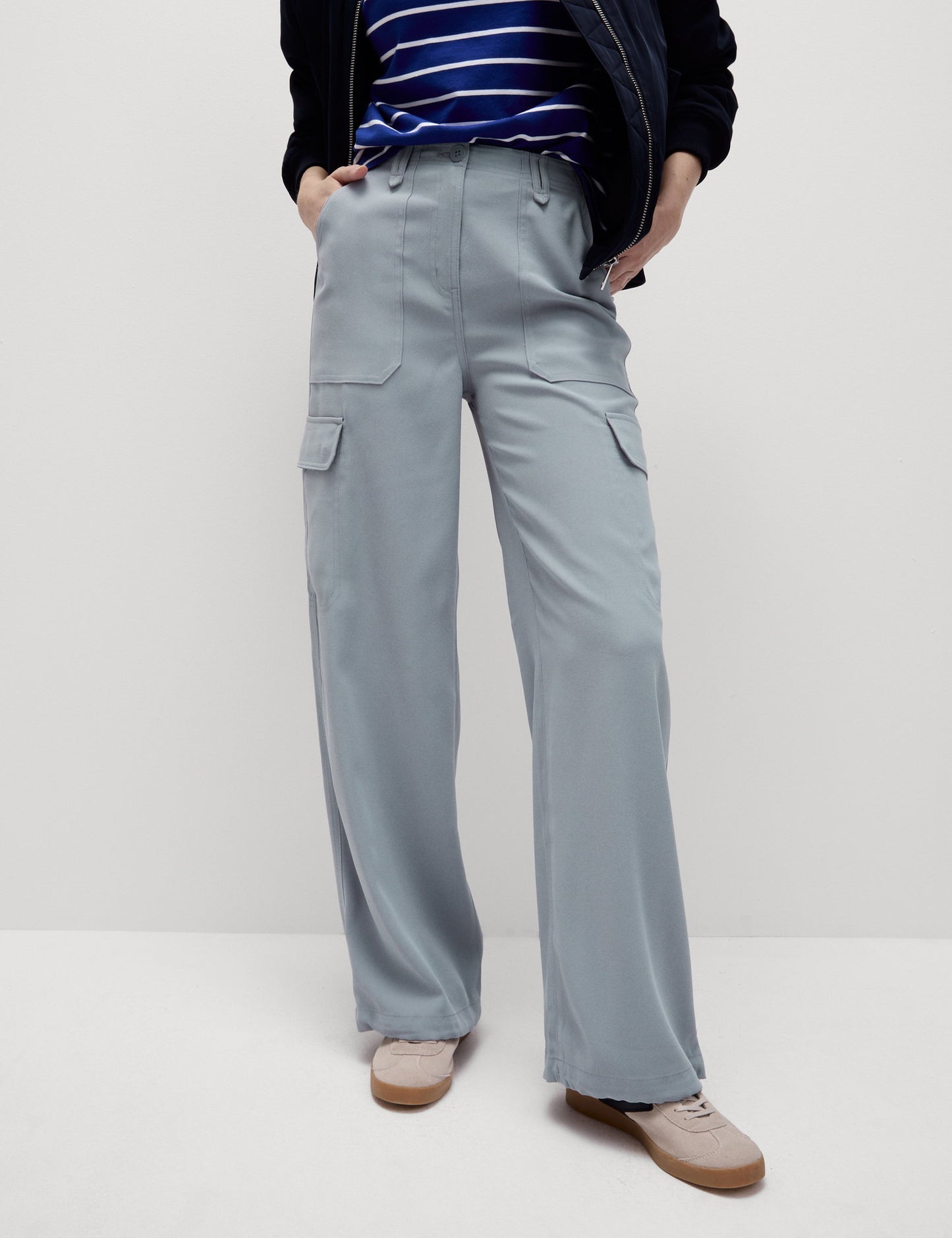 Relaxed Fit Wide Leg Kargo Pantolon