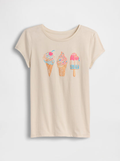 Bej Grafik Baskılı T-shirt (2’li)