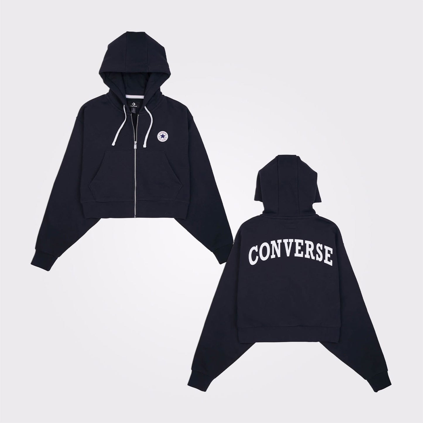Converse Retro Full-zip Kadın Siyah Eşofman Üstü
