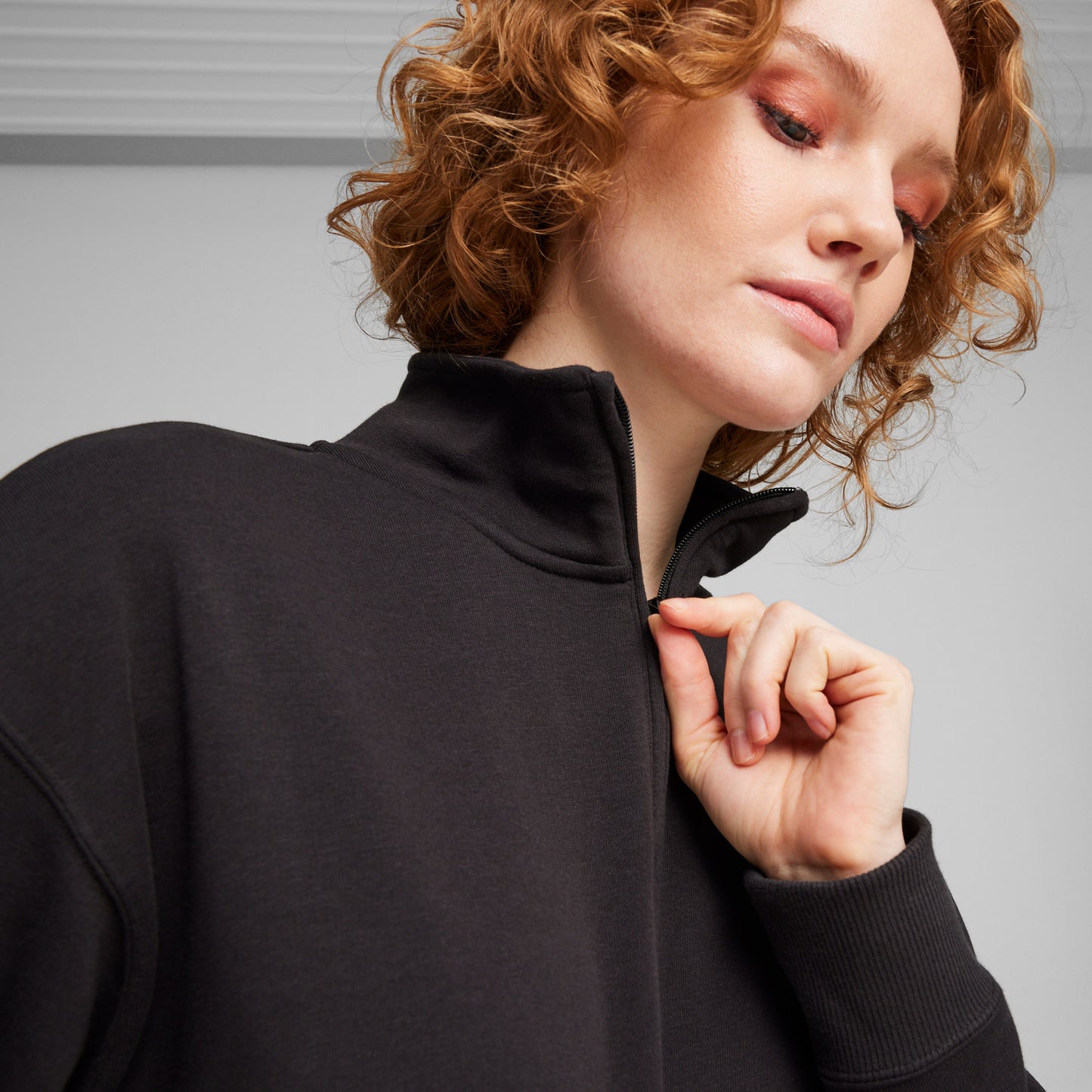 Puma Team Half Zip Crew Kadın Bej Sweatshirt