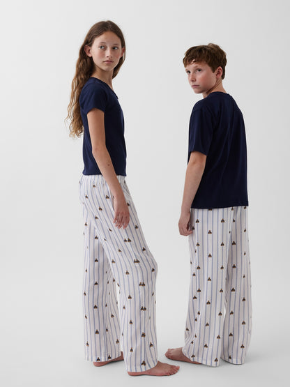 Beyaz Recycled Flannel Pijama Altı