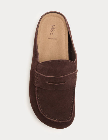 Süet Düz Loafer Terlik Ayakkabı