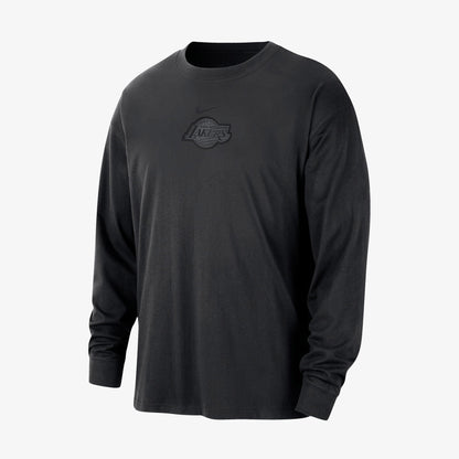 Nike Nba Courtside Premium Essential Los Angeles Lakers Erkek Siyah Uzun Kollu T-shirt