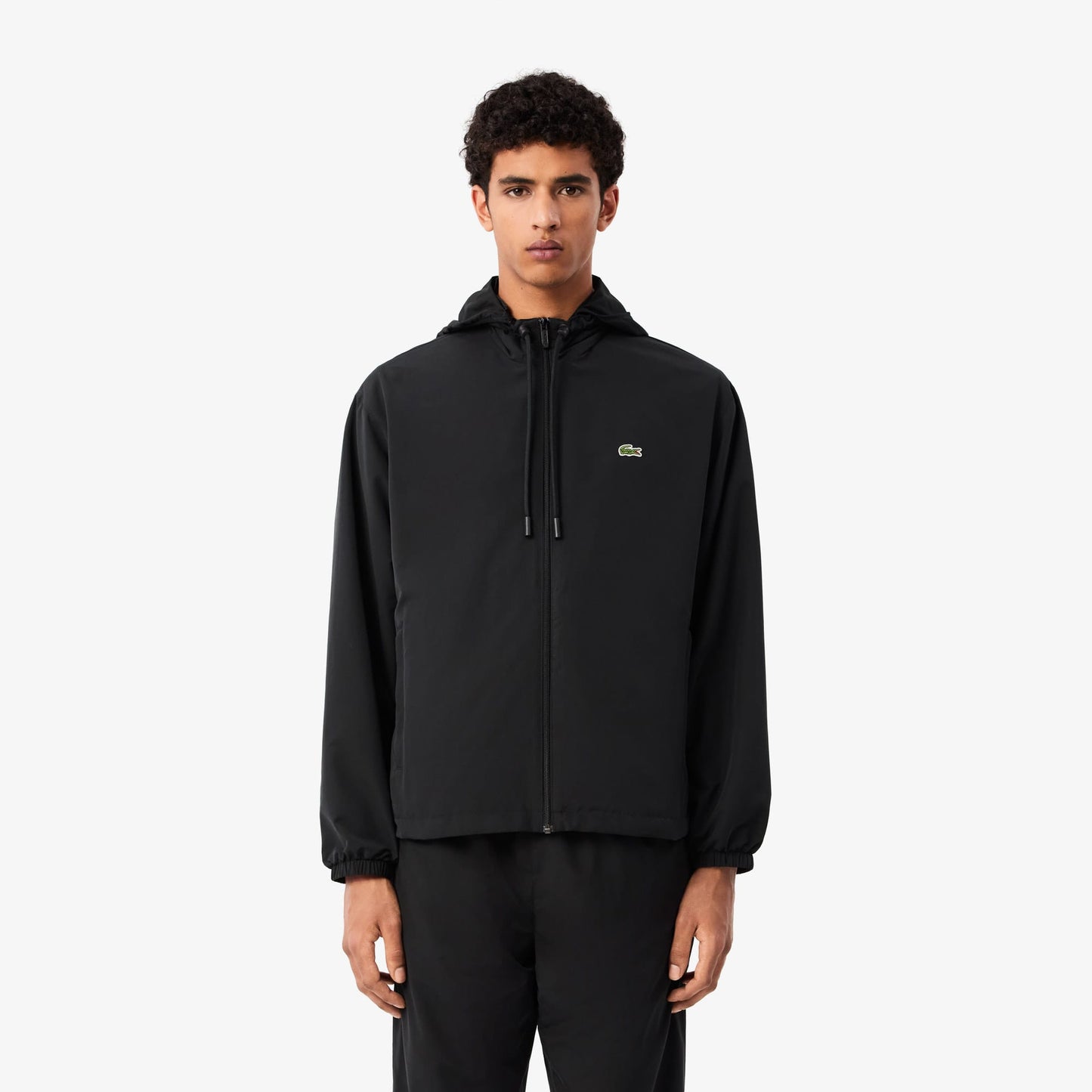 Lacoste Classic Erkek Kapüşonlu Siyah Mont