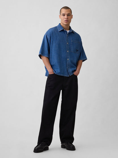 Mavi Denim Oversized Straight-hem Gömlek